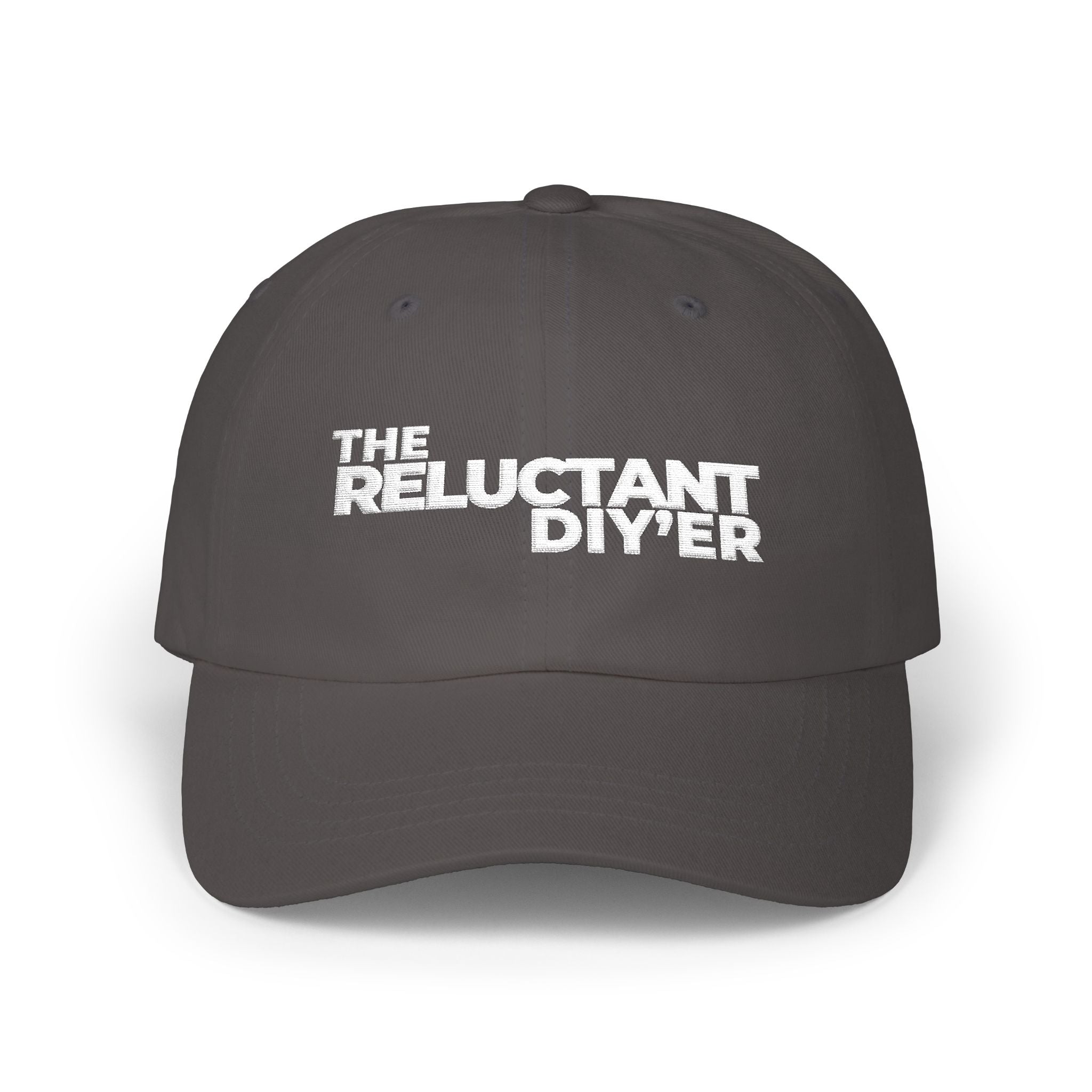 "The Reluctant DIY'er" Embroidered Baseball Hat (dark colours)