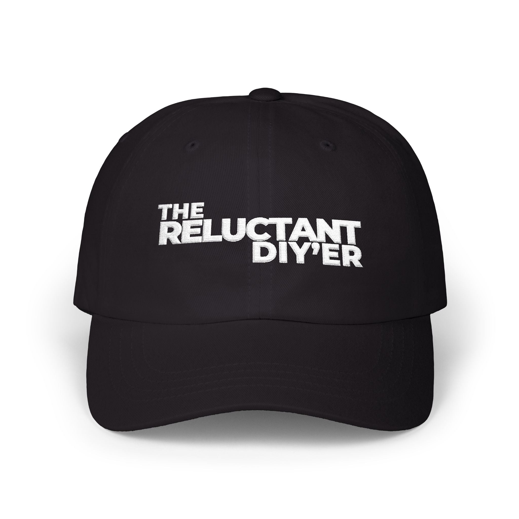 "The Reluctant DIY'er" Embroidered Baseball Hat (dark colours)